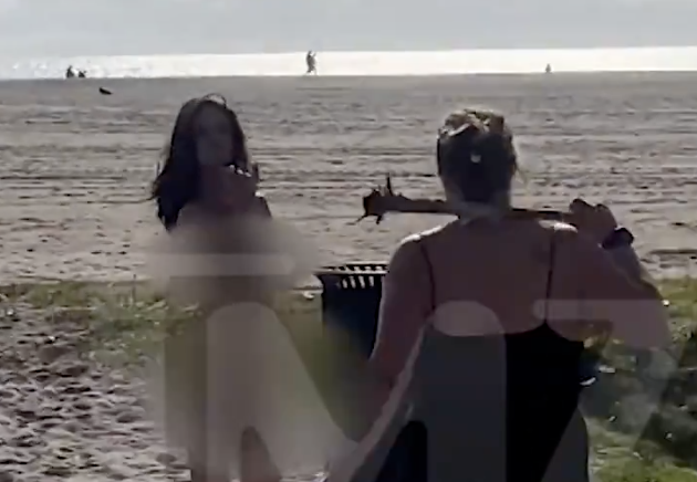 Watch: Skinny Naked Woman Fights Fat Clothed Woman Wielding Spiked Club in LA